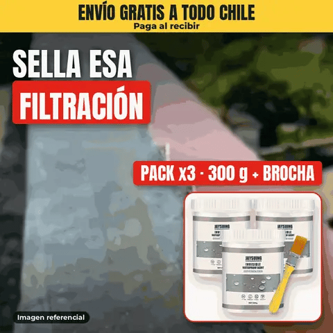 Sellador Transparente Tapa Goteras · Pack x3 300 g + Brocha