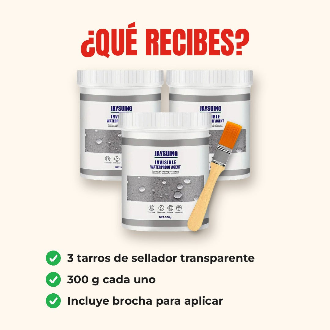 Sellador Transparente Tapa Goteras · Pack x3 300 g + Brocha